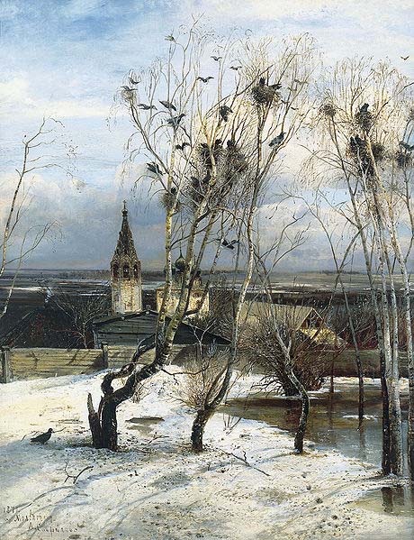 The Rooks Have Come Back was painted by Savrasov near Ipatiev Monastery in Kostroma.